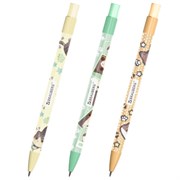 Карандаш механический цанговый 2 мм, с принтом кросс-серия МИЛЫЕ КОТЫ, BRAUBERG, HB, встроенная точилка, корпус ассорти, 182108