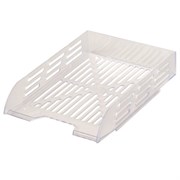 Лоток горизонтальный для бумаг BRAUBERG ECO, 330х245х65 мм, сетчатый, прозрачный, 239013