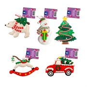 Украшение елочное (1 шт.) "Xmas Toys" 11х9,5 см, полимерная глина, ассорти 5 дизайнов, ЗОЛОТАЯ СКАЗКА, 592412