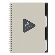 Тетрадь обложка пластик, А4 80 л., гребень, 4 разделителя, клетка, BRAUBERG, бежевый, 405362