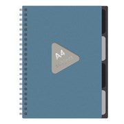 Тетрадь обложка пластик, А4 80 л., гребень, 4 разделителя, клетка, BRAUBERG, синий, 405364