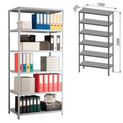 Стеллаж металлический ПРАКТИК "MS", 2000х1000х400 мм, 6 полок, MS 200/100х40/6