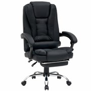 Кресло офисное CROMEX (КРОМЕКС) "Chill MS-005", с функцией вибромассажа, подножка, экокожа, черное, 532958