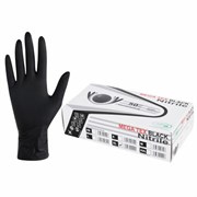 Перчатки нитриловые сверхпрочные с текстурой SFM MEGA TEX BLACK, Германия, 25 пар (50 штук), размер 9-10, XL (очень большой)