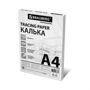 Калька А4 ВЫСОКОЙ ПРОЗРАЧНОСТИ, ПЛОТНАЯ, для печати и творчества, 110 г/м2, 100 листов BRAUBERG, 116644