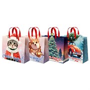 Пакет подарочный (1 шт.) новогодний, 26х13х32 см "Без границ" ассорти, ламинация, ЗОЛОТАЯ СКАЗКА, 592439