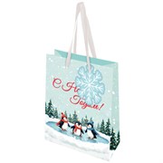 Пакет подарочный (1 штука) новогодний 11х6х15 см "Simple magic", ламинация, ЗОЛОТАЯ СКАЗКА, 592450