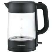 Чайник BRASSON (БРАССОН) KT-727, 1,7 л, 2200 Вт, стекло, графит, подсветка, 455190