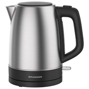 Чайник BRASSON (БРАССОН) KT-040, 1,7 л, 2200 Вт, индикатор уровня воды, сталь, черный, 455192