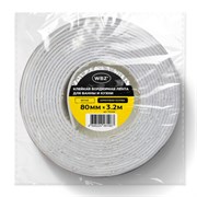 Клейкая лента бордюрная для ванны и кухни 80 мм х 3,2 м, белая, акриловая основа, WBZ (ВБЗ), 700428