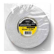 Клейкая лента бордюрная для ванны и кухни 60 мм х 3,2 м, белая, акриловая основа, WBZ (ВБЗ), 700429