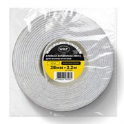 Клейкая лента бордюрная для ванны и кухни 38 мм х 3,2 м, белая, акриловая основа, WBZ (ВБЗ), 700430