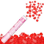 Хлопушка пневматическая 30 см "Сердечки и лепестки", бумага, розовый/красный, ЗОЛОТАЯ СКАЗКА, 592458