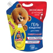 Гель для стирки универсальный 3 л, QUALITA, для всех типов тканей, концентрат, дой-пак, 11435