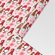 Бумага упаковочная мелованная BIG SIZE новогодняя "Гномики", 0,7х10 м, ЗОЛОТАЯ СКАЗКА, 592615