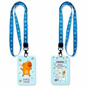 Бейдж вертикальный с 3D-печатью "Капибара" (85х54 мм), лента 45 см, СЛАЙДЕР, FUNSTER (ФАНСТЕР), 238829