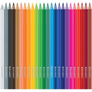 Карандаши цветные BRAUBERG, 24 цвета, цветной корпус, ПВХ-бокс, шестигранные, 182068