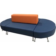 Модульный диван Мягкий Офис 6 секций оранжево-синий