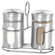 Набор для специй 2х100 мл, ULTRA, подставка + солонка + перечница, 3 типа отверстий, WEGLA (ВЕГЛА), 700235