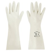 Перчатки нитриловые КЩС, EXTRA STRONG, химически устойчивые, белые, размер 9-9,5, L (большой), RABBITEX (РАББИТЕКС), 700916