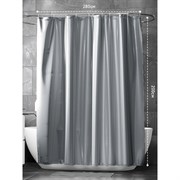 Штора Bath Plus (графит) super big 280x200 с кольцами