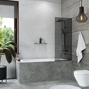 Стеклянная шторка на ванну Mebelvann 1400x500 BLACK