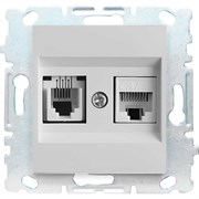 Двойная розетка для сетевого кабеля LAN + PHONE Metronex Roma