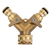 Латунный двухканальный разветвитель на кран SANTRADE SM-HQC0704