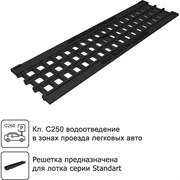 Ячеистая пластиковая водоприемная решетка Gidrolica 507