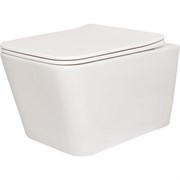 Подвесной безободковый унитаз San More Inspirare белый, с сиденьем микролифт