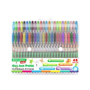 Ручки гелевые BRAUBERG KIDS "CUTE ANIMALS", НАБОР 48 ЦВЕТОВ, корпус с печатью, узел 1 мм, линия письма 0,7 мм, 144449