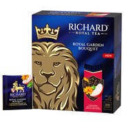 Чай RICHARD "Royal Garden Bouquet" черный с яблоком и мятой, 100 пакетиков по 1,7 г, 102737