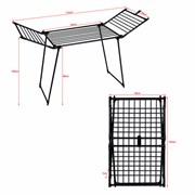 Сушилка напольная для белья раскладная, 3 зоны сушки, 19 метров, LAIMA HOME TRIO BLACK, 700470