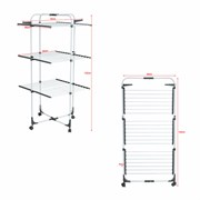 Сушилка напольная для белья раскладная, 3 уровня, 30 метров, на колесах, LAIMA HOME HIGH-RISE, 700472