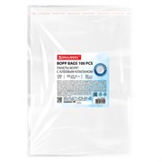 Пакеты БОПП с клеевым клапаном, КОМПЛЕКТ 100 штук, 20х25 + 4 см, 30 мкм, с усиленным швом, BRAUBERG, 700407