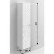 Притуалетный подвесной шкаф SANTREK ПШТ (вертикальный) "Соната" 1 дверь, белый, правый, 200x950x190