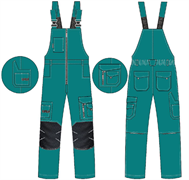 Полукомбинезон ProfLineSpecialist (тк.РипСтоп,240), циан/черный