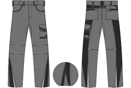 Брюки ProfLineLeader (тк.Хлопок/Спандекс,260), серый/черный