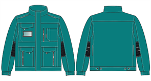 Куртка ProfLineSpecialist (тк.РипСтоп,240), циан/черный