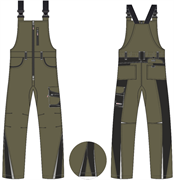 Полукомбинезон ProfLineLeader (тк.Хлопок/Спандекс,260), хаки/черный