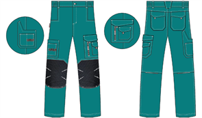 Брюки ProfLineSpecialist (тк.РипСтоп,240), циан/черный