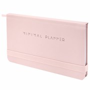 Еженедельник недатированный с резинкой 171х93 мм, BRAUBERG, твердый, 64 л., "Minimal", розовый, 116310