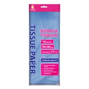 Цветная бумага ТИШЬЮ 17 г/м2, 50х66 см, 10 листов, голубой цвет, ЗОЛОТАЯ СКАЗКА, 116478