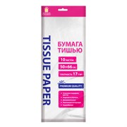 Цветная бумага ТИШЬЮ 17 г/м2, 50х66 см, 10 листов, цвет белый, ЗОЛОТАЯ СКАЗКА, 116483