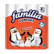 Бумага туалетная бытовая, спайка 32 шт., 2-слойная (32х14,8 м), FAMILIA COMFORT, белая, 5085067