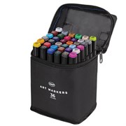 Маркеры для скетчинга двусторонние, НАБОР 36 шт., текстильный чехол, WBZ (ВБЗ), 152572