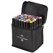 Маркеры для скетчинга двусторонние, НАБОР 48 шт., текстильный чехол, WBZ (ВБЗ), 152573