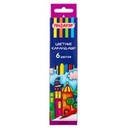 Карандаши цветные ПИФАГОР "СКАЗОЧНЫЙ ГОРОД", 6 цветов, шестигранные, 181582