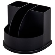 Подставка-органайзер BRAUBERG "ULTRA", 132х122х108 мм, 5 отделений, черная, 238256