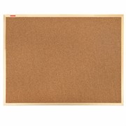 Доска пробковая для объявлений 90х120 см, деревянная рамка, BRAUBERG Wood, 238312